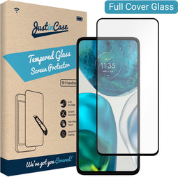 Motorola Moto G52 screenprotector - Full Cover - Gehard glas - Zwart - Just in Case
