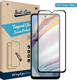 Motorola Moto G60 screenprotector - Full Cover - Gehard glas - Transparant - Just in Case