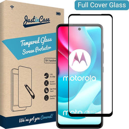 Motorola Moto G60s Screenprotector - Full Cover - Gehard glas - Transparant - Just in Case