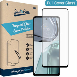 Motorola Moto G62 5G screenprotector - Full Cover - Gehard glas - Zwart - Just in Case