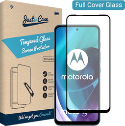 Motorola Moto G71 screenprotector - Full Cover - Gehard glas - Transparant - Just in Case