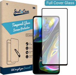 Motorola Moto G82 screenprotector - Full Cover - Gehard glas - Zwart - Just in Case