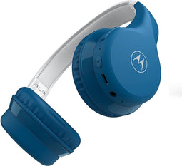 Motorola Sound Kinderkoptelefoon - MOTO JR300 - Hoofdtelefoon Kinderen - Volumebegrenzing tot 85dB - met Audiosplitter - BPA-Vrij - Vanaf 3 Jaar - Blauw/Grijs