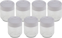 MOULINEX A14A03 - 7 potten glazen deksel wit met datum voor yogurta Yogurteo Yogurteo