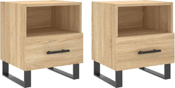 vidaXL - Nachtkastjes - 2 - st - 40x35x47,5 - cm - bewerkt - hout - sonoma - eikenkleur
