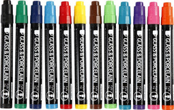 Creotime Verfstift Glas- & Porselein 12 Stuks Multicolor