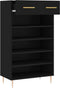vidaXL - Schoenenkast - 60x35x105 - cm - bewerkt - hout - zwart