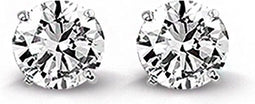 Silventi 921166006 Zilveren oorstekers - Rond 6mm Wit zirkonia Rhodium