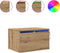 vidaXL - Nachtkastje - met - LED - Muurmontage - Artisan - Eiken - 50x36x30 - cm