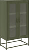 vidaXL - Hoge - kast - 68x39x123 - cm - staal - olijfgroen