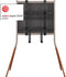One For All WM 7481 - Vloerstandaard - Geschikt voor 32-65 inch TV's - Inclusief soundbar houder - Zilver met donkere houten poten