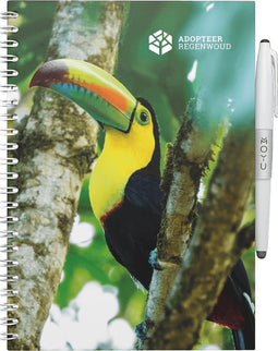 MOYU - Majestic Toucan - Uitwisbaar Notitieboek A5 Hardcover - Inclusief uitwisbare pen, houder en wisdoekje