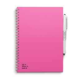 MOYU - Passion Pink Notebook - Uitwisbaar Notitieboek A5 Premium - Multifunctionele pagina’s - Inclusief uitwisbare pen, houder en wisdoekje