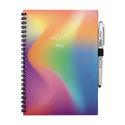 MOYU - Rainbow Pride Notebook - Uitwisbaar Notitieboek A5 Hardcover - Inclusief uitwisbare pen, houder en wisdoekje
