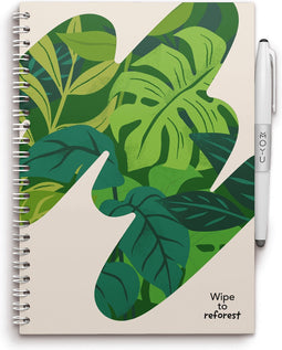 MOYU - Sandy Jungle Notebook - Uitwisbaar Notitieboek A5 Hardcover - Multifunctionele pagina’s - Inclusief uitwisbare pen, houder en wisdoekje