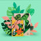 MOYU - Sandy Jungle Notebook - Uitwisbaar Notitieboek A6 Hardcover - Multifunctionele pagina’s - Inclusief uitwisbare pen, houder en wisdoekje