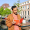 MOYU - Sunset Orange Notebook - Uitwisbaar Notitieboek A5 Hardcover - Multifunctionele pagina’s - Inclusief uitwisbare pen, houder en wisdoekje