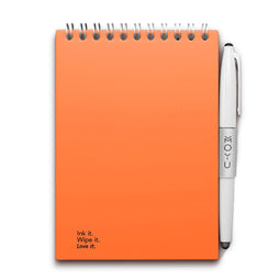 MOYU - Sunset Orange Notebook - Uitwisbaar Notitieboek A6 Hardcover - Multifunctionele pagina’s - Inclusief uitwisbare pen, houder en wisdoekje
