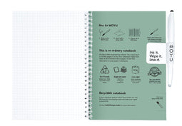 MOYU Uitwisbaar Notitieboek Lovely Leaf - A5 Hardcover - Multifunctionele pagina’s - Inclusief uitwisbare pen, penhouder en wisdoekje