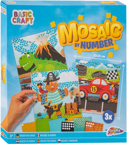 Mozaiek op Nummer - Piraat, Dino en Voertuig