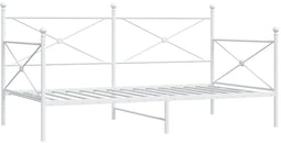 vidaXL - Slaapbank - zonder - matras - 100x200 - cm - staal - wit