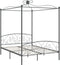 vidaXL - Hemelbedframe - metaal - grijs - 180x200 - cm