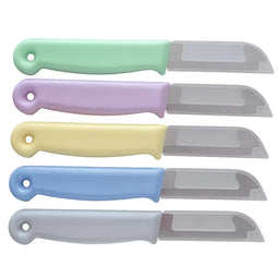 Solingen Schilmesje – RVS Glad – 16 cm met Blade Cover – Pastel Mix – 5 Stuks