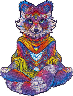 UNIDRAGON Houten Puzzel Voor Volwassenen Dier - Uitstralende Wasbeer - 196 stukjes - Medium 24x32 cm