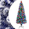vidaXL - Kunstkerstboom - met - verlichting - 180 - cm - glasvezel - wit - en - blauw