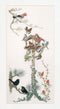Thea Gouverneur - Borduurpakket met telpatroon - 1065 - Voorgesorteerde DMC Garens - Vogelhuisje - Linnen - 45 cm x 100 cm - DIY Kit
