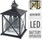 Kerstlantaarn 38Cm - Lantaarn - Warm wit licht - Zwart PVC