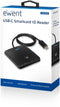 Ewent EW1055 - USB-C Smartcard ID lezer - 1 m kabel - Zwart