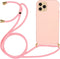 Lunso - Backcover hoes met koord - Geschikt voor iPhone 13 Pro - Roze