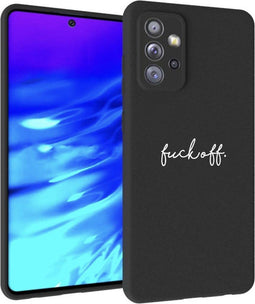 iMoshion Hoesje Geschikt voor Samsung Galaxy A72 Hoesje Siliconen - iMoshion Design hoesje - Zwart / Fuck Off