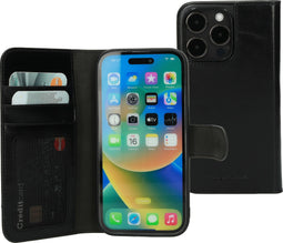 Mobiparts Excellent Wallet Case 2.0 - Flip cover - Echt leder - Zwart