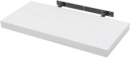 Woltu Wandplank Zwevend MDF Wit - Boekenplank & CD/DVD Plank - 40 x 22,9 x 3,8 cm