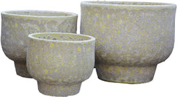 PTMD Sanish Yellow Glazed Ceramic Pot Rough On Foot SV3