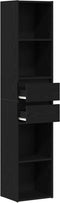 vidaXL - Boekenkast - Modulair - Zwart - Eik - 36x30x171 - cm - Bewerkt - hout