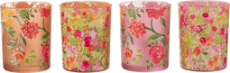 J-Line Windlicht Bloem Glas Mix Large Assortiment Van 4