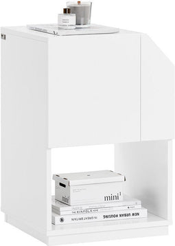 SoBuy FBT136-W - Bijzettafel - 2 open vakken - Wit