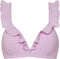 Beachlife Lilac Check Ruffle - Bikinitop met voorgevormde cups en beugel - Maat 36E - Lila/Geblokt