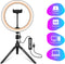 Studio ME - Multicolor Ringlamp - 10 inch/25 cm - RGB - Statief - Bluetooth - Afstandsbediening - USB