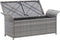 vidaXL - Opbergbankje - met - kussen - 138 - cm - poly - rattan - grijs