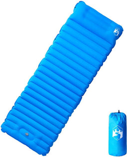 vidaXL - Kampeermatras - met - kussen - zelfopblazend - 1-persoons - blauw