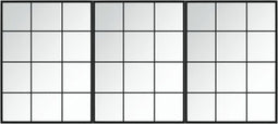 vidaXL - Wandspiegels - 3 - st - 80x60 - cm - metaal - zwart