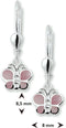 Yep! oorhangers - vlinder brisur haak - 925 zilver - roze parelmoer
