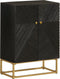 vidaXL - Dressoir - 55x30x76 - cm - massief - mangohout - en - ijzer - zwart