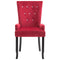 vidaXL - Eetkamerstoel - met - armleuningen - fluweel - rood