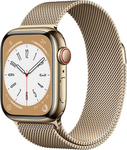 Apple Watch Series 8 - Smartwatch - GPS + Cellular - 41mm RVS Milanees bandje Goud