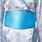 dressforfun Geisha Aiko XXL - verkleedkostuum - satijnen blouse broek buikriem - grijs/blauw